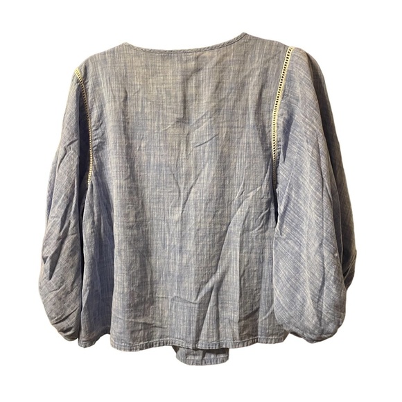 ZARA BABY BLUE BABYDOLL PEASANT BLOUSE - Picture 2 of 6